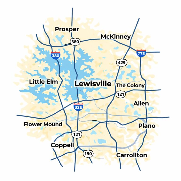 Little Elm TX tow truck service area map